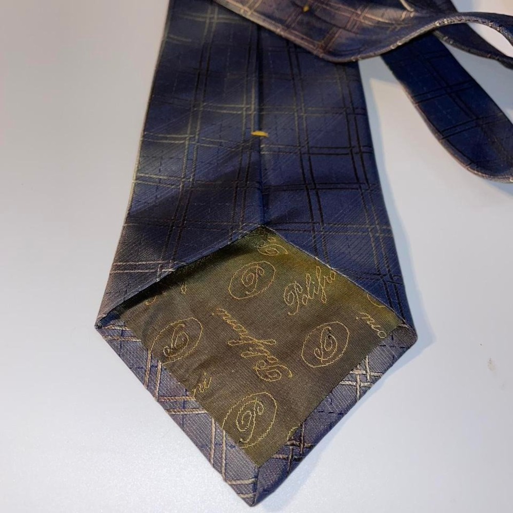 Polifroni Milano mens multicolored silk tie geometric 3.75" width - Picture 6 of 6